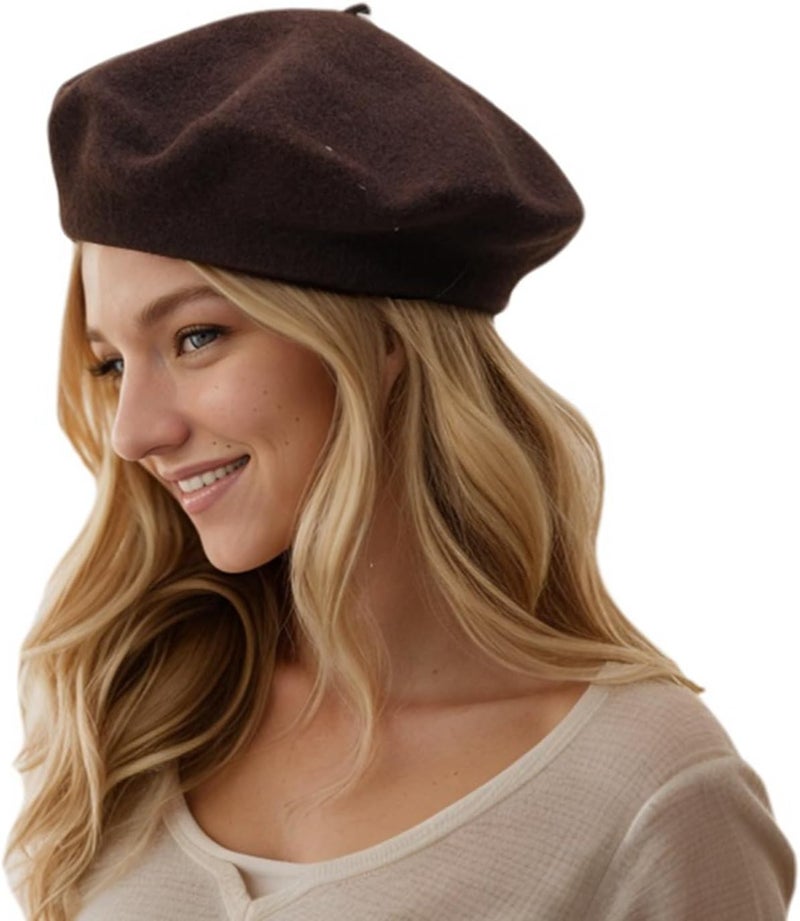 EGANO Women's ​​Beret Hats​​ - French Wool Blend Winter Cap, 70% Wool All-Season Soft ​​Beret Hats for Women​​ (Multi-Color)​ - Image 1